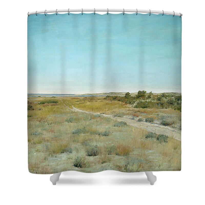 William Merritt Chase Shower Curtain featuring the painting First Touch of Autumn by Celestial Images