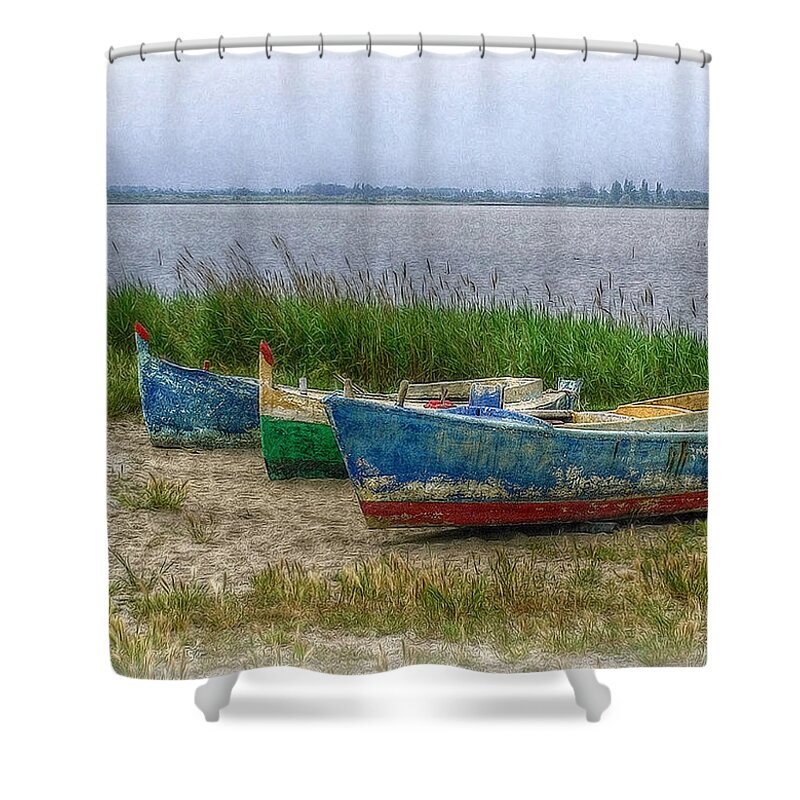 France Shower Curtain featuring the photograph Fishing Boats by Hanny Heim