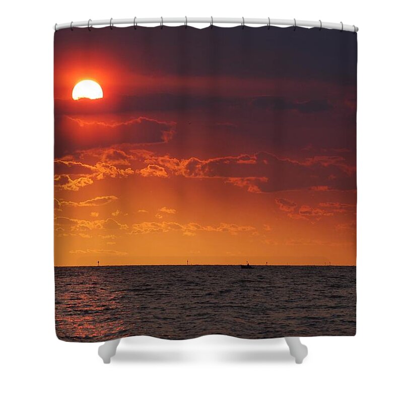 Alabama Shower Curtain featuring the digital art Fishing till the sun goes down by Michael Thomas