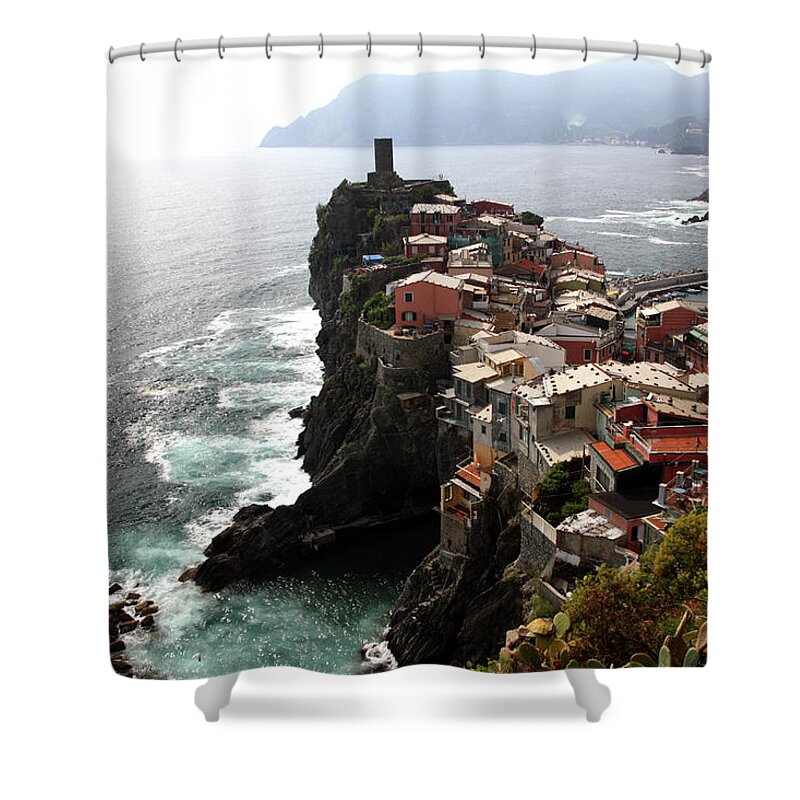 Seascape Shower Curtain featuring the photograph Fishing Village Of Vernazza, Looking by Bruce Yuanyue Bi