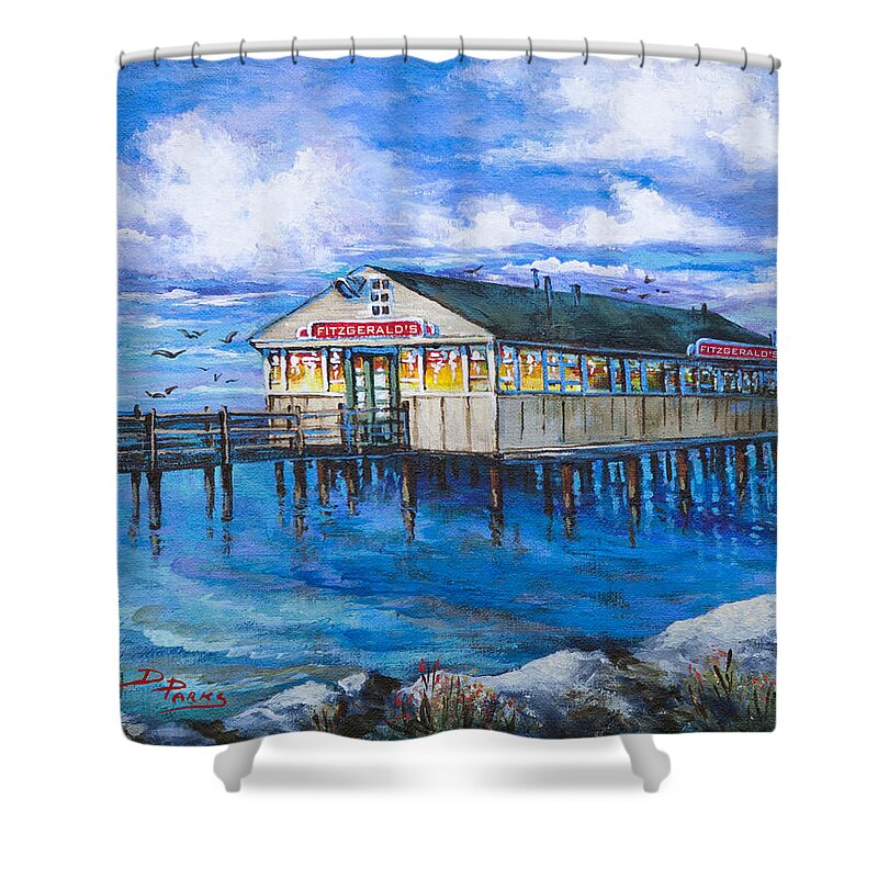 New Orleans Art Shower Curtain featuring the painting Fitzgerald's by Dianne Parks
