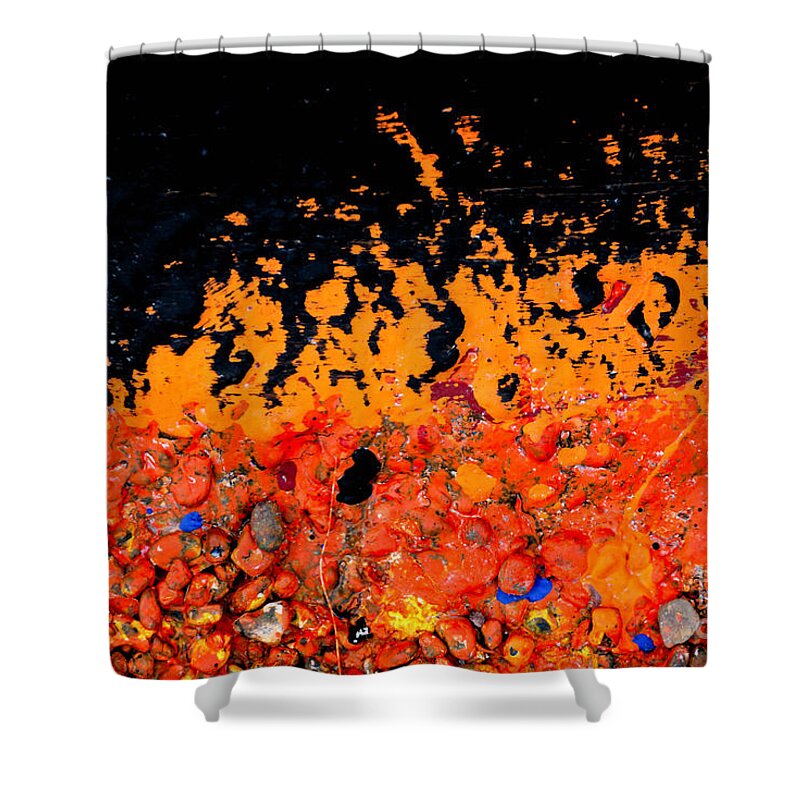 Abstract Shower Curtain featuring the photograph Flaming paint splatters by Amy Cicconi