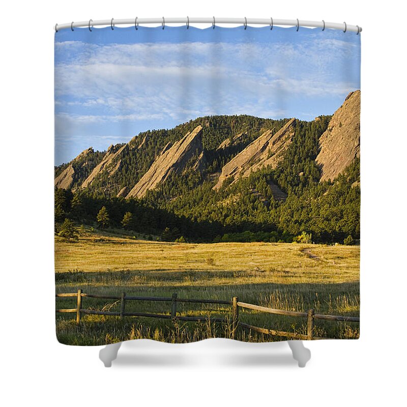 Epic Shower Curtain featuring the photograph Flatirons from Chautauqua Park by James BO Insogna