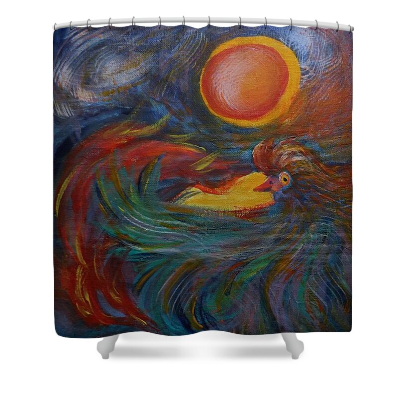 Flight Shower Curtain featuring the painting Flight Of The Phoenix by Robyn King