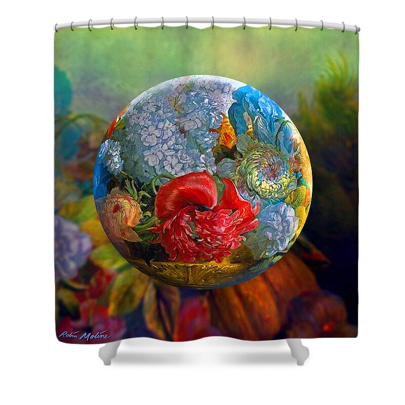 Floral Shower Curtain featuring the digital art Floral Ambrosia by Robin Moline