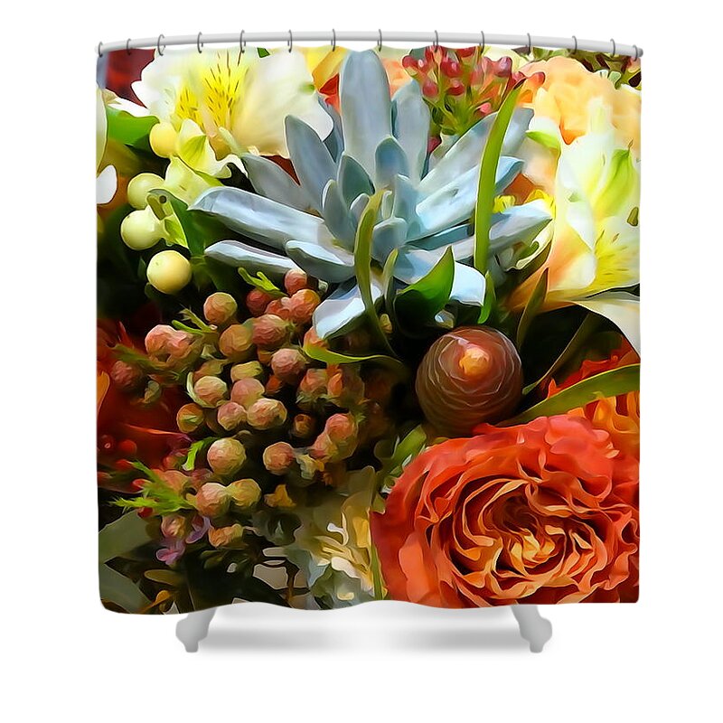 Floral Shower Curtain featuring the photograph Floral Arrangement 1 by David T Wilkinson