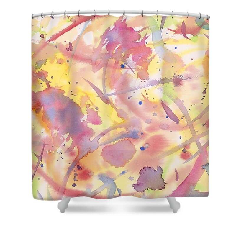 Abstract Shower Curtain featuring the painting Floral Heaven by Angela Bushman