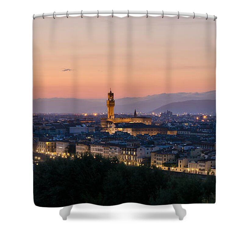 Tourist Shower Curtain featuring the photograph Florence at Sunset by Pablo Lopez