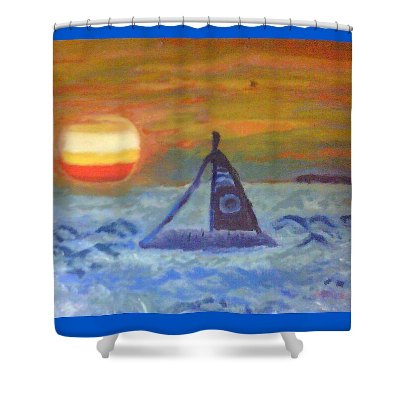 Florida Shower Curtain featuring the painting Florida Key Sunset by Suzanne Berthier