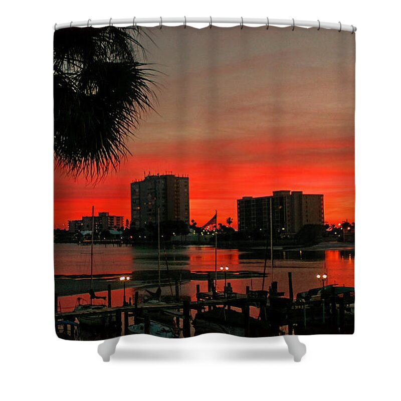 Sunset Shower Curtain featuring the photograph Florida Sunset by Hanny Heim