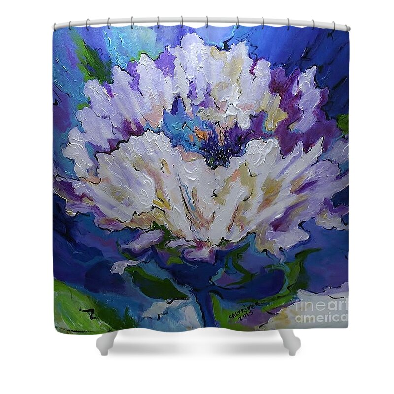 Flower Shower Curtain featuring the painting Flower for a Friend by Alison Caltrider