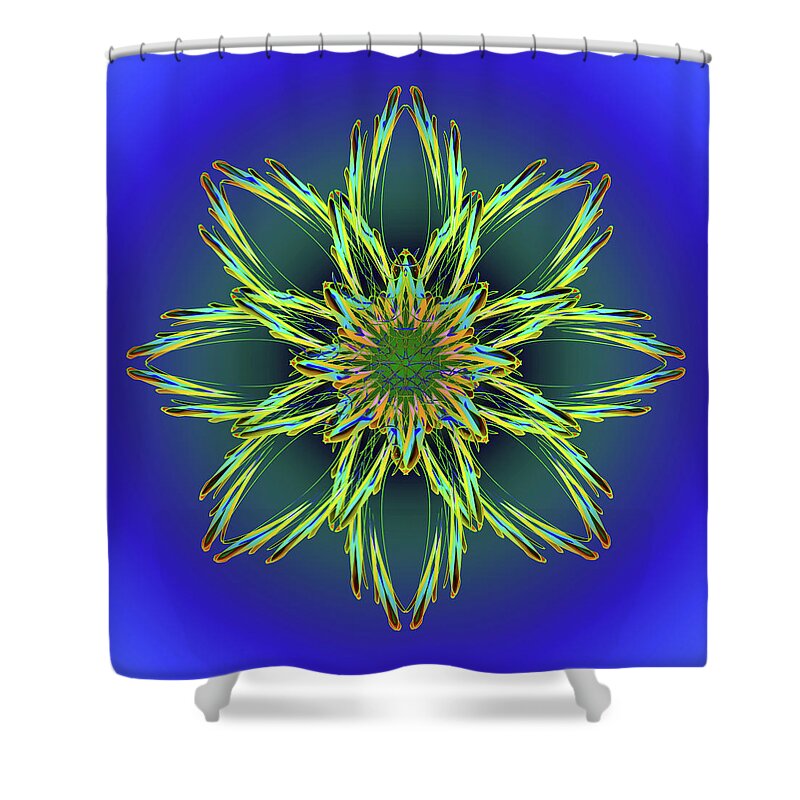 Art And Craft Shower Curtain featuring the digital art Flower Segments Creative Abstract Design by Raj Kamal