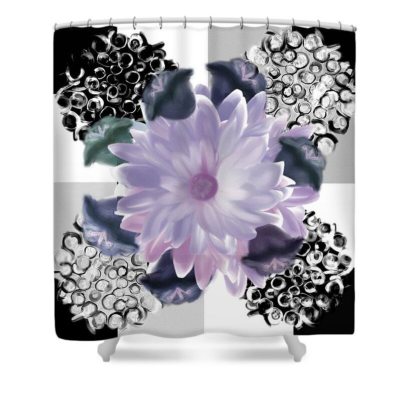 Floral Shower Curtain featuring the painting Flower spreeze by Christine Fournier
