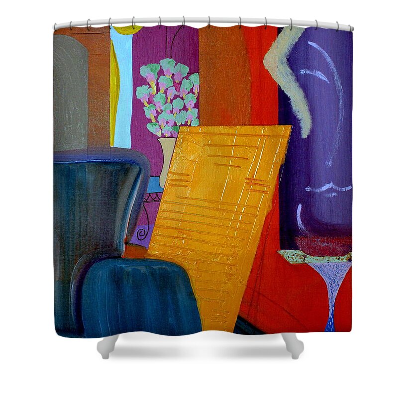 Matisse Shower Curtain featuring the painting Flowers for Matisse by Bill OConnor
