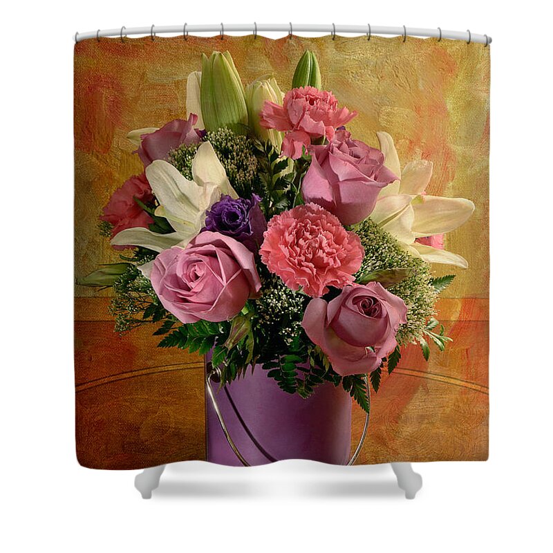 Flowers Shower Curtain featuring the photograph Flowers From A Friend by Lois Bryan