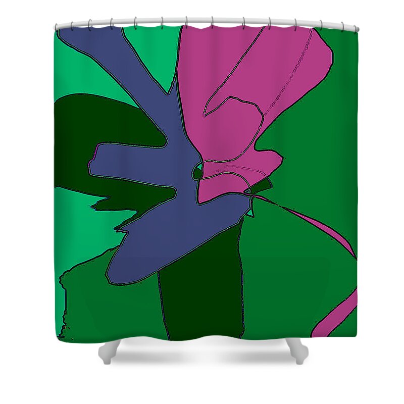 Abstract Flowers In Vase Shower Curtain featuring the painting Flowers From My Honey by RjFxx at beautifullart com Friedenthal