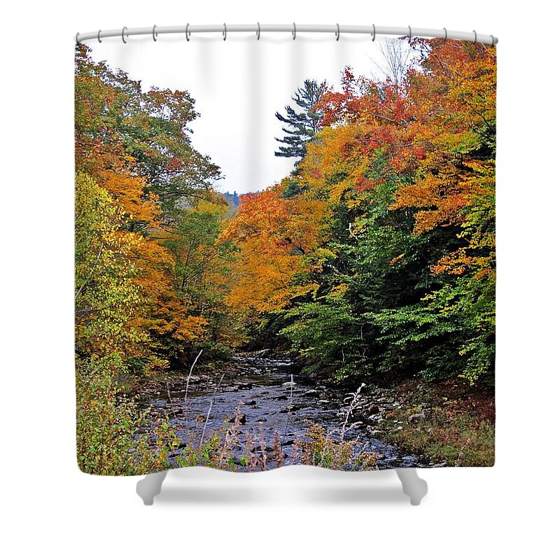 River Shower Curtain featuring the photograph Flowing Into October by MTBobbins Photography