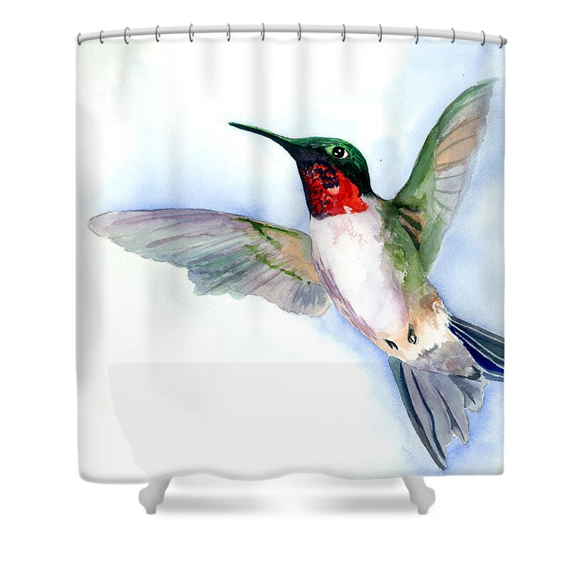 Hummingbird Shower Curtain featuring the painting Fly Free by Michal Madison