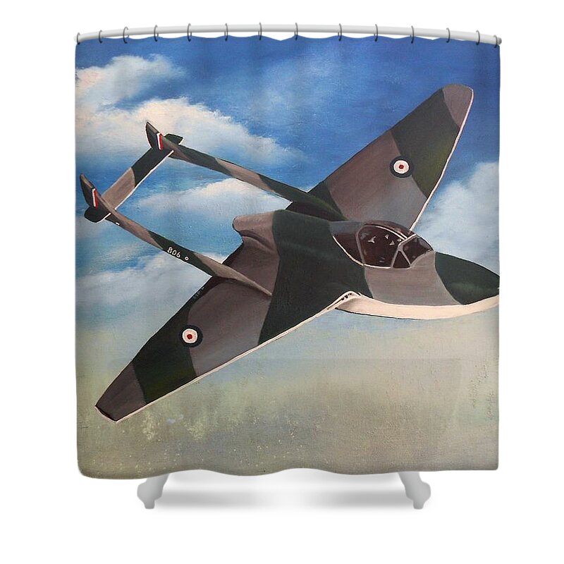 Aircraft Shower Curtain featuring the painting Flying High by Sheri Keith
