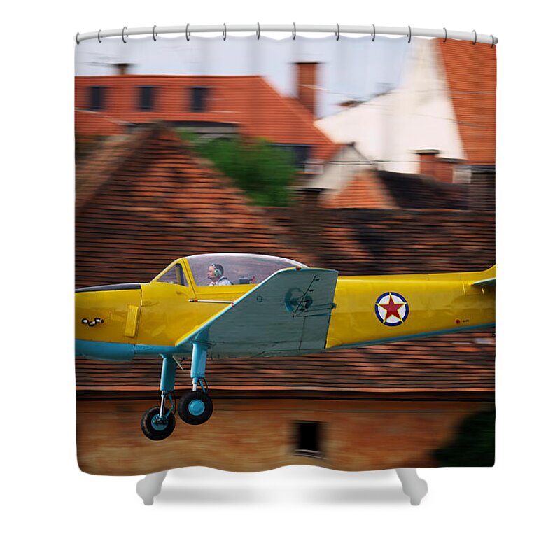 Fly Shower Curtain featuring the photograph Flying low by Ivan Slosar