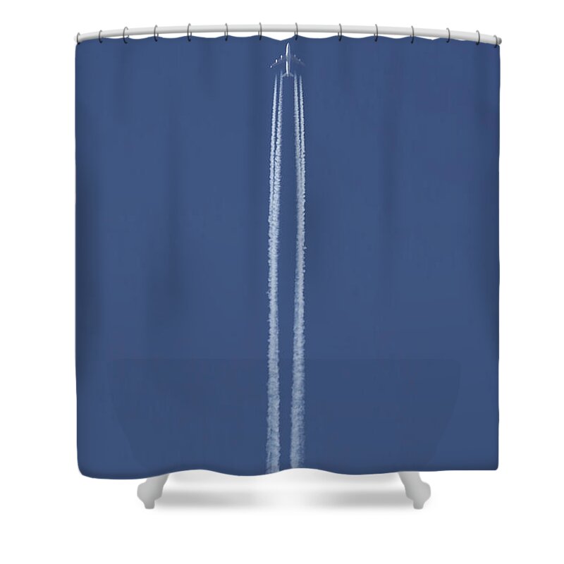 Blue Shower Curtain featuring the photograph Flying Up by Michal Boubin