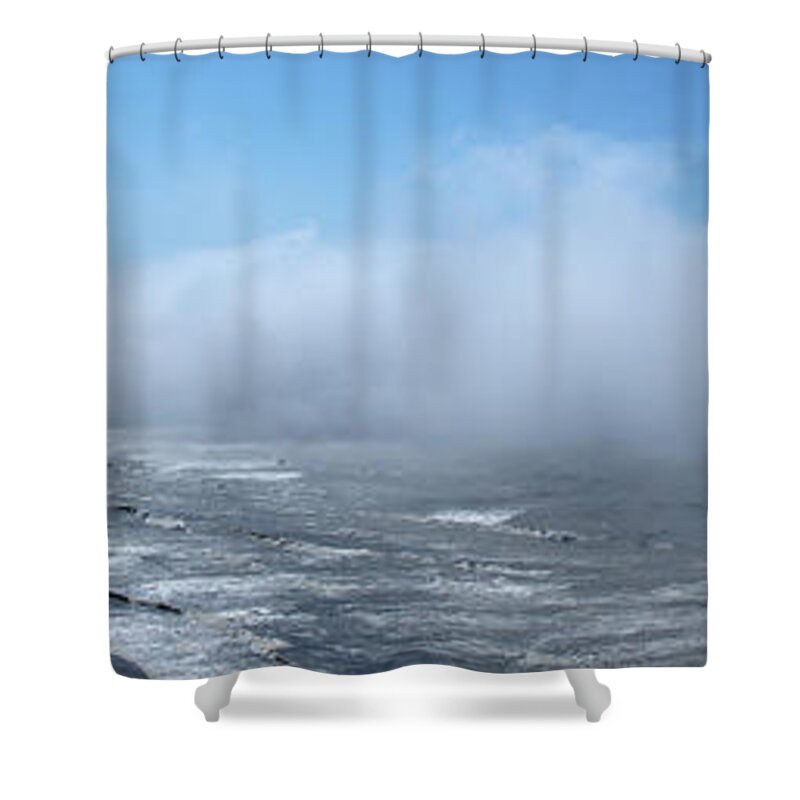 Panoramic Shower Curtain featuring the photograph Fog Advances on the Oregon Coast by Mick Anderson