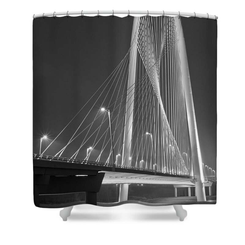 Margaret Hunt Hill Shower Curtain featuring the photograph Fog Lights and Lines IV by Imagery by Charly