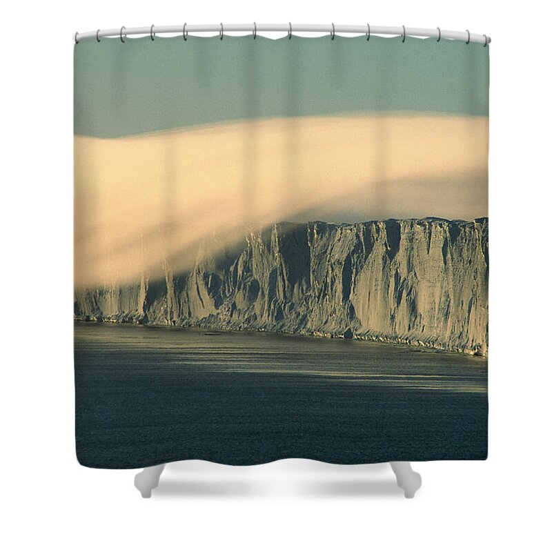 00260151 Shower Curtain featuring the photograph Fog Over Lambert Glacier by Colin Monteath