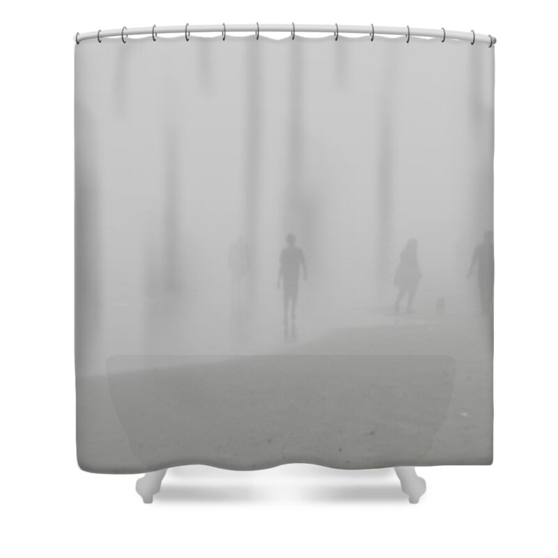 Beach Shower Curtain featuring the photograph Foggy Beach Morning by Deborah Ferree