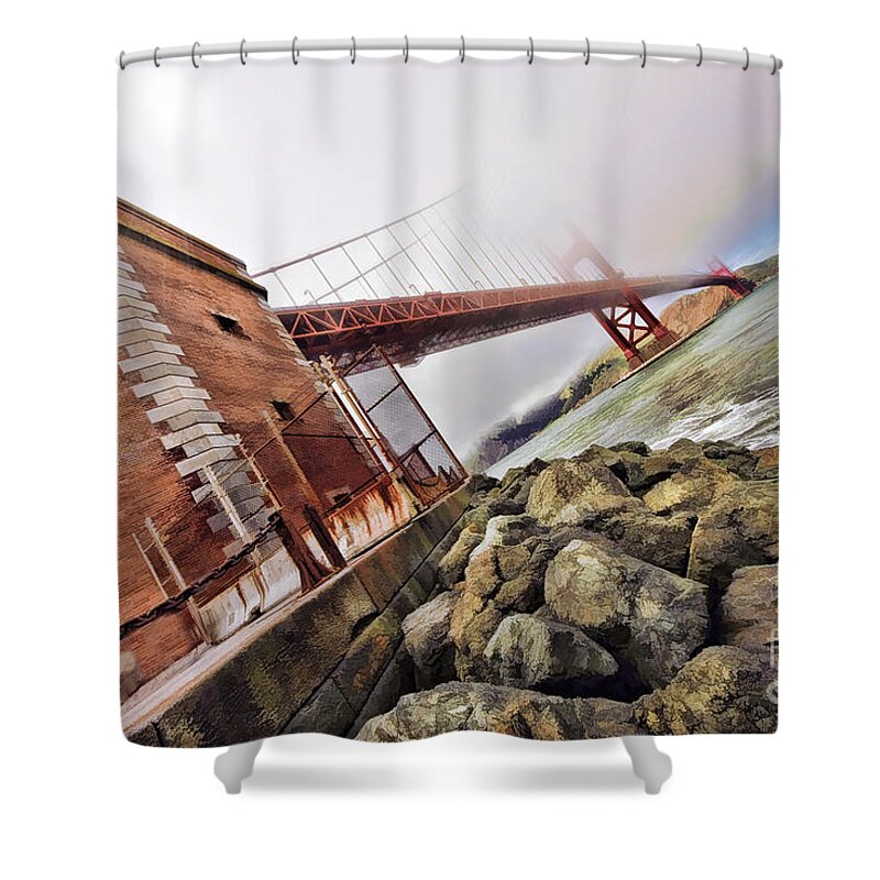 Art Photography Shower Curtain featuring the photograph Foggy Gates by Blake Richards