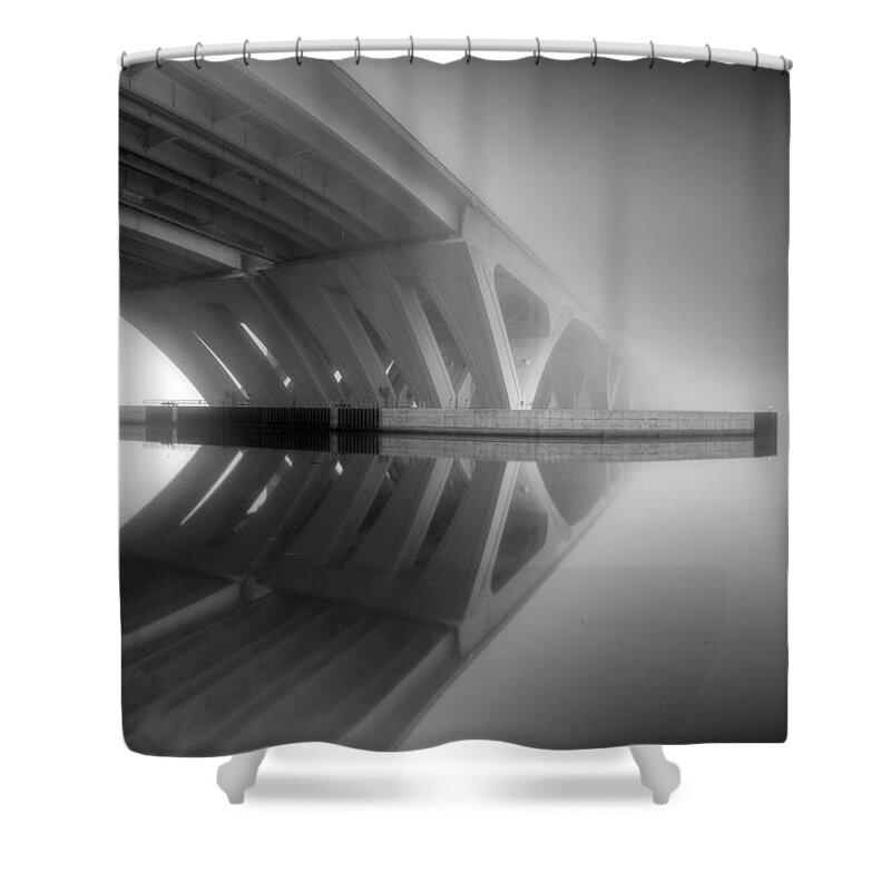Fog Shower Curtain featuring the photograph Foggy Reflections by Edward Kreis