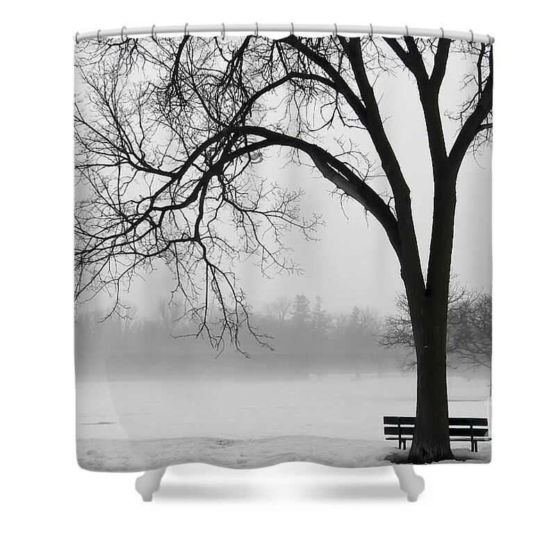 Winter Shower Curtain featuring the photograph Foggy Winter Morning by Teresa Zieba