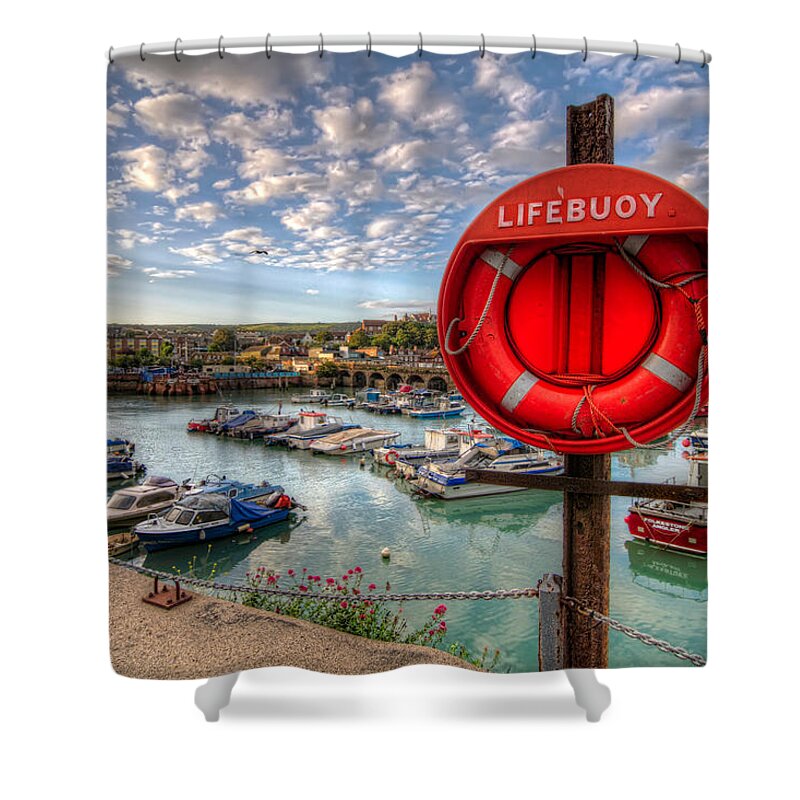 England Shower Curtain featuring the photograph Folkstone Harbour by Tim Stanley