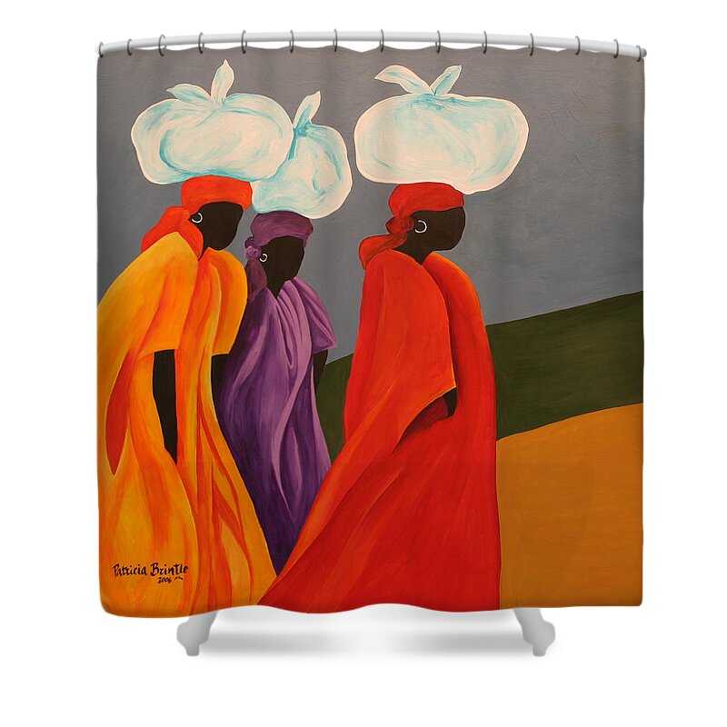 Female Shower Curtain featuring the painting Following Anna by Patricia Brintle