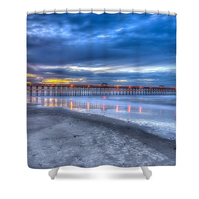 Folly Beach Shower Curtain featuring the photograph Folly Beach Fishing Pier by Keith Allen