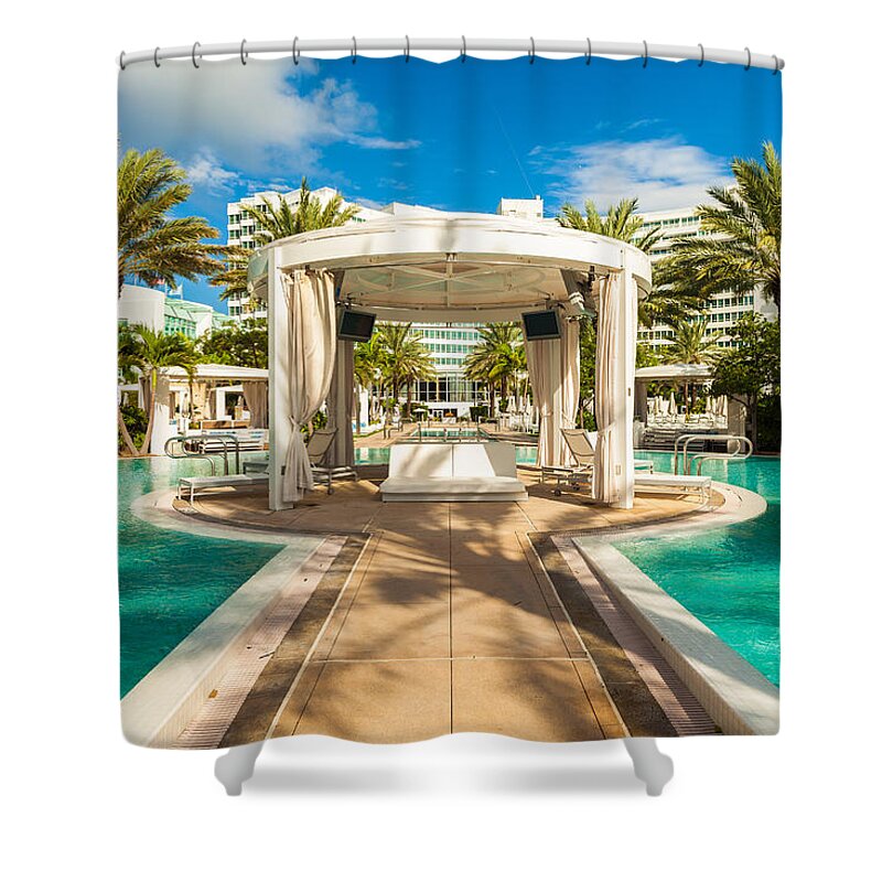 Architecture Shower Curtain featuring the photograph Fontainebleau Hotel by Raul Rodriguez