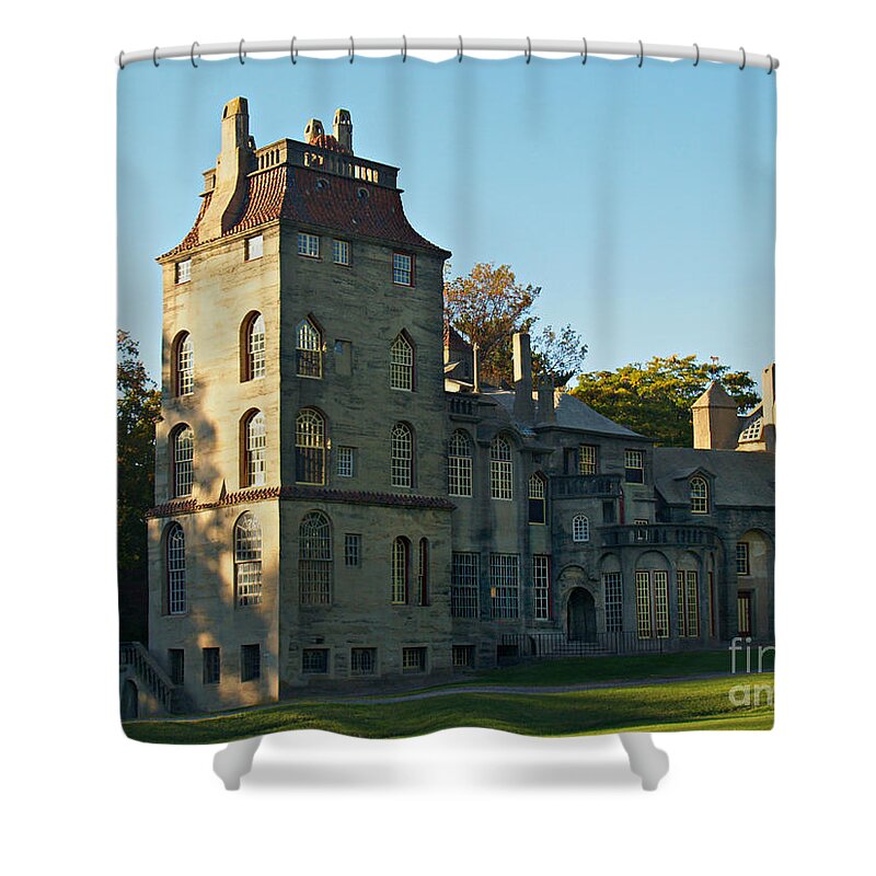 Fonthill Shower Curtain featuring the photograph Fonthill Castle in September - Doylestown by Anna Lisa Yoder