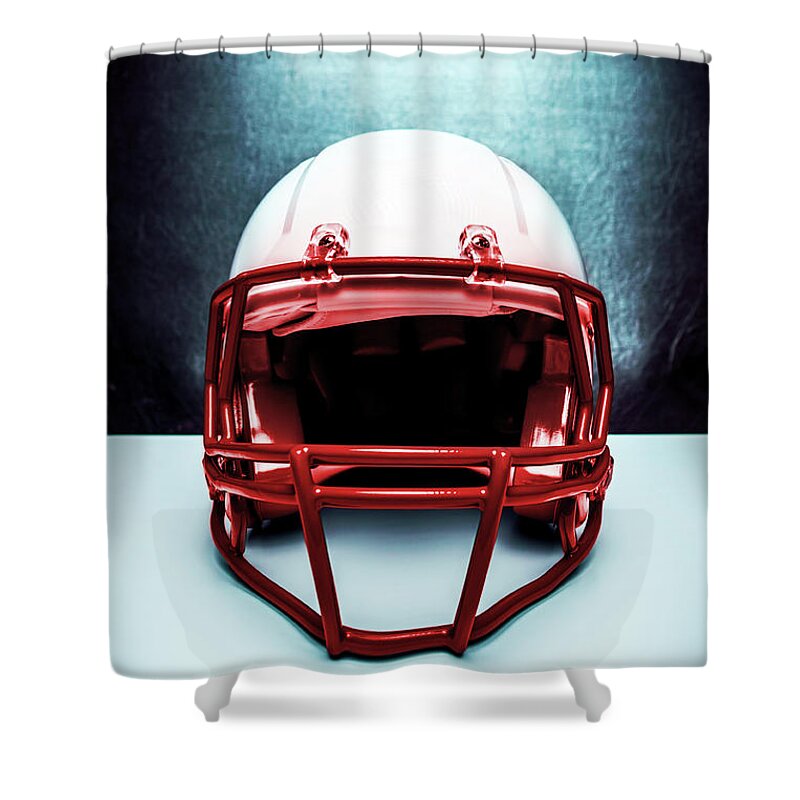 Toughness Shower Curtain featuring the photograph Football Madness by Marilyn Nieves