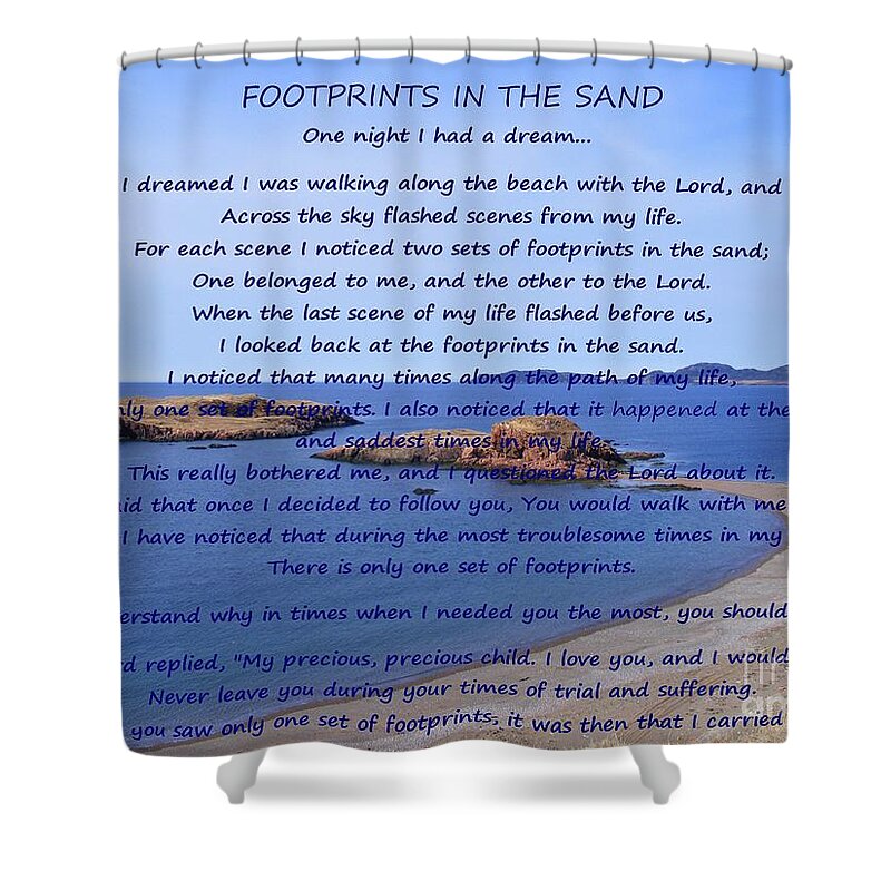 Footprints In The Sand 2 Shower Curtain featuring the photograph Footprints in the Sand 2 by Barbara A Griffin