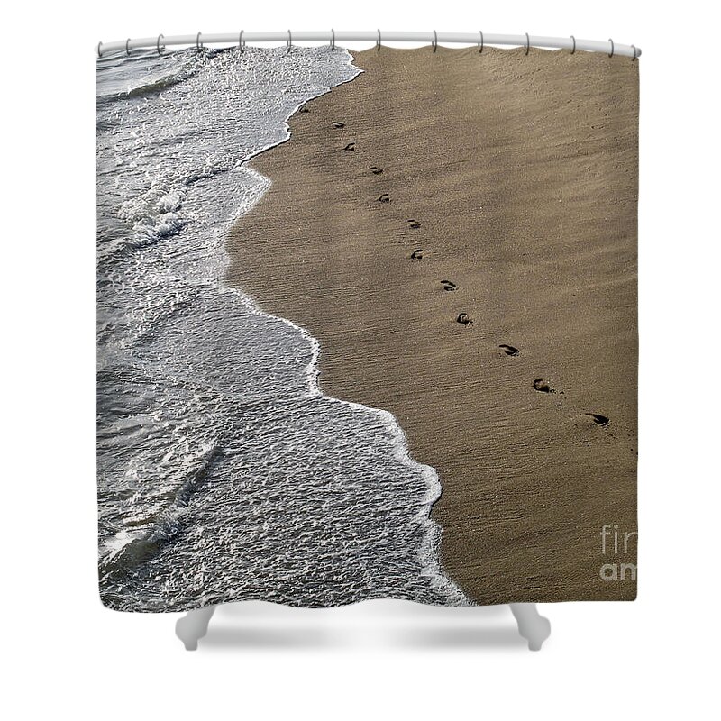 Sand Shower Curtain featuring the photograph Footprints by Kelly Holm