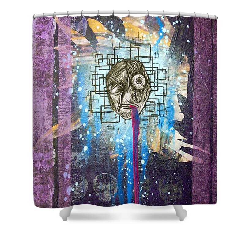 Abstract Shower Curtain featuring the painting For A Minute There I Lost Myself by Bobby Zeik