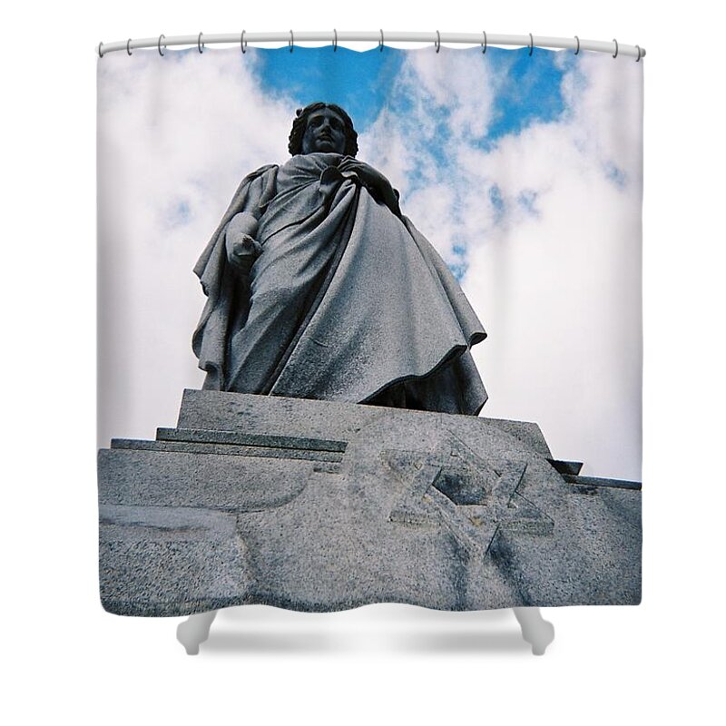 Star Of David Shower Curtain featuring the photograph For Israel Tikkun by Peter Ogden