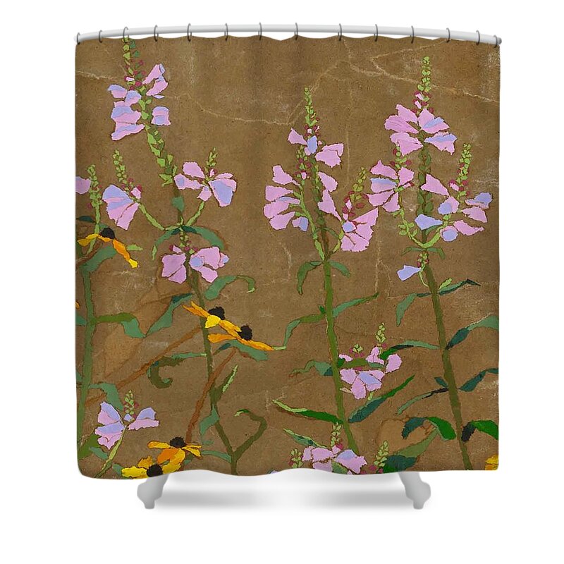 Floral Shower Curtain featuring the painting For Jack From Woodstock by Leah Tomaino