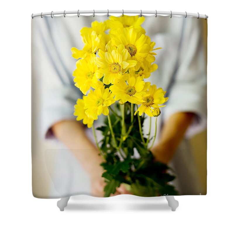 Flowers Shower Curtain featuring the photograph For you by Ivy Ho