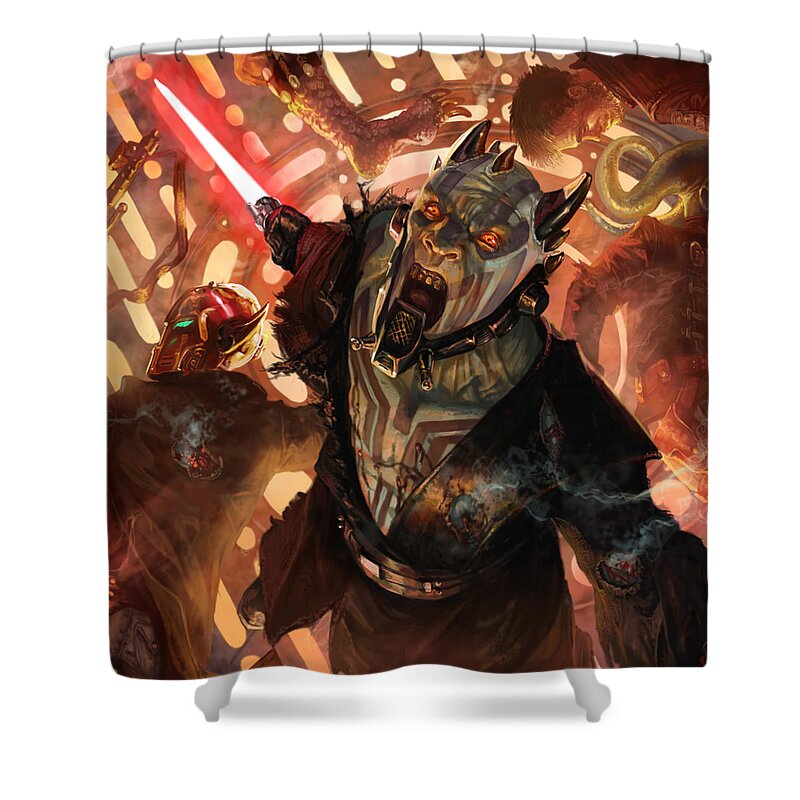 Star Wars Shower Curtain featuring the digital art Force Scream by Ryan Barger