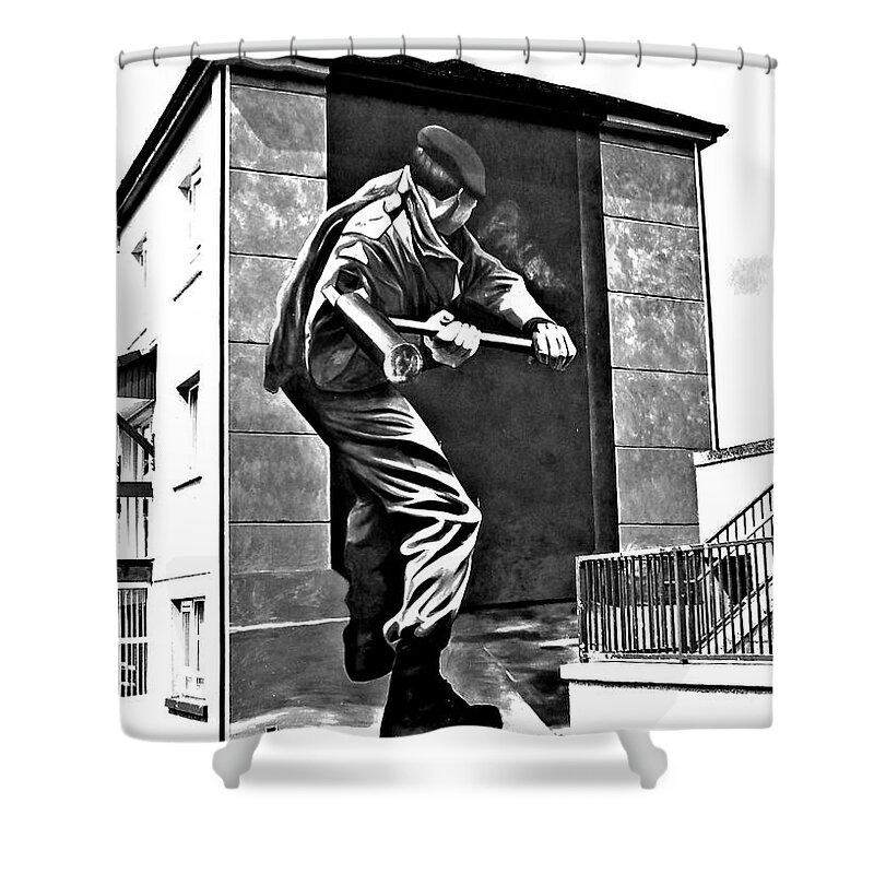Mural Shower Curtain featuring the photograph Forced Entry by Nina Ficur Feenan