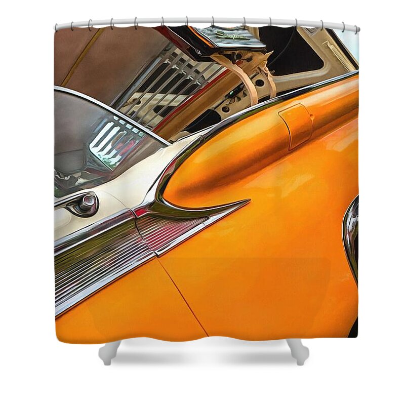 Ford Shower Curtain featuring the photograph Ford Galaxie Skyliner 11 by Mick Flynn