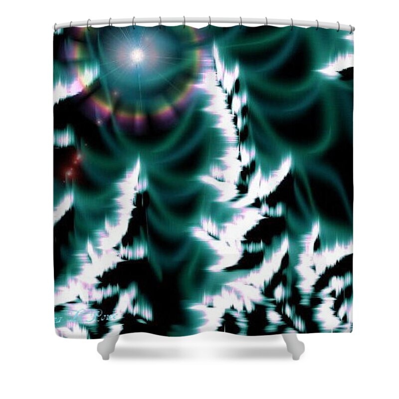 Trees Shower Curtain featuring the digital art Forest of Christmas Trees by Shana Rowe Jackson