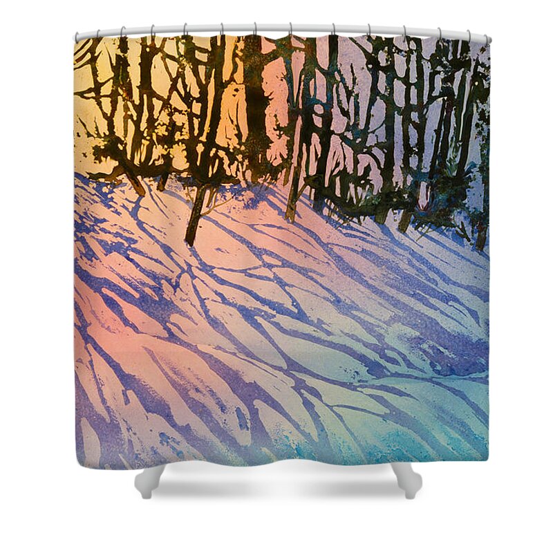 Forest Silhouettes Shower Curtain featuring the painting Forest Silhouettes by Teresa Ascone