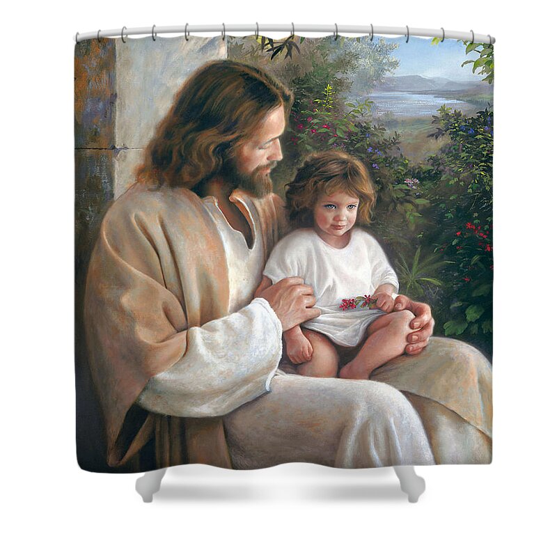 Jesus Shower Curtain featuring the painting Forever and Ever by Greg Olsen